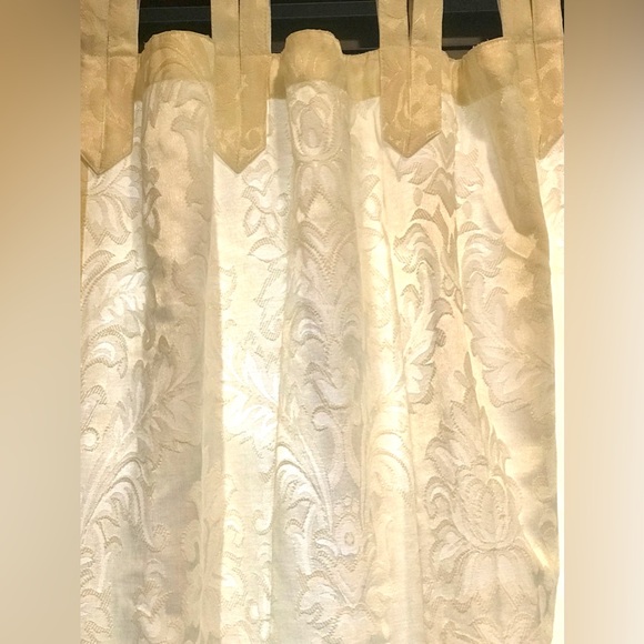 Set of 2 Damask Semi-blackout Curtain Panels + 2 Valances + 2 Draw Bands - Picture 2 of 6